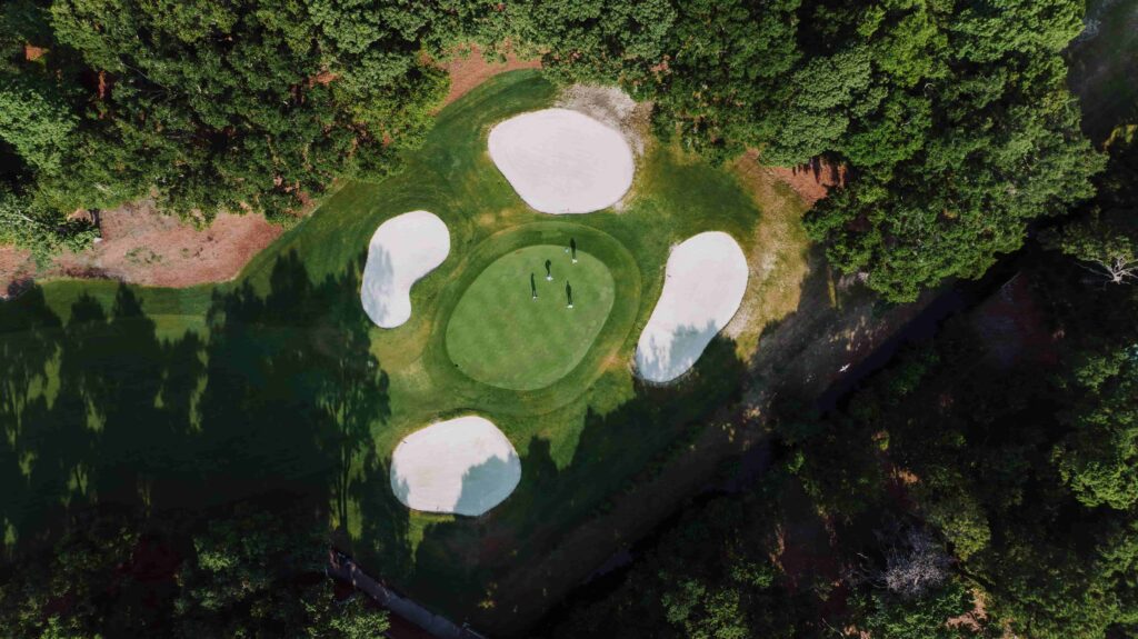 Aerial view of a golf course on Hilton Head Island, South Carolina